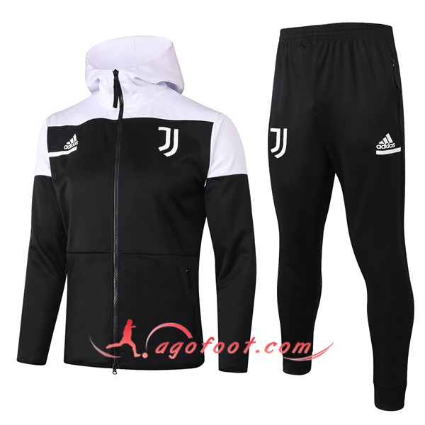 Veste A Capuche Survetement Foot Juventus Noir 20/21