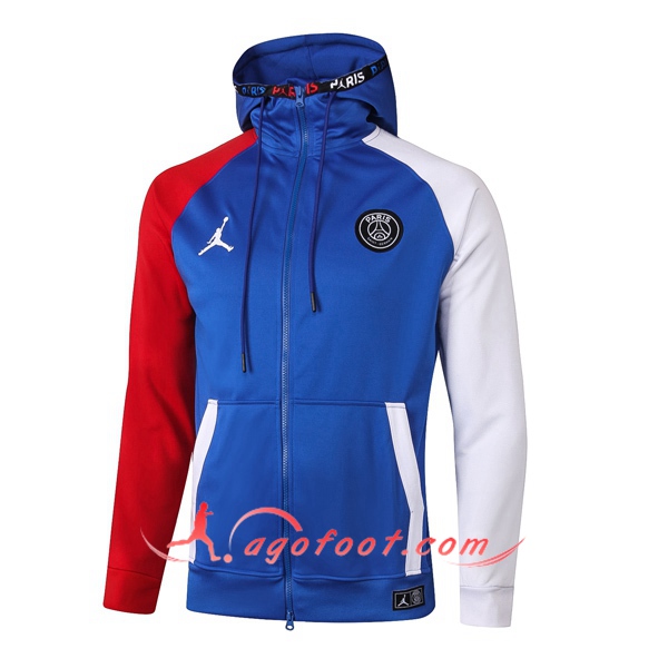 Nouveau Veste A Capuche Pairis PSG Jordan Bleu 20/21