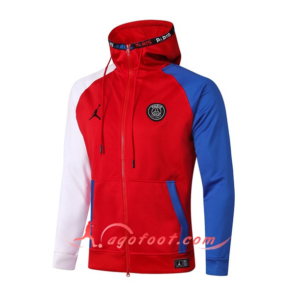 Nouveau Veste A Capuche Pairis PSG Jordan Rouge 20/21