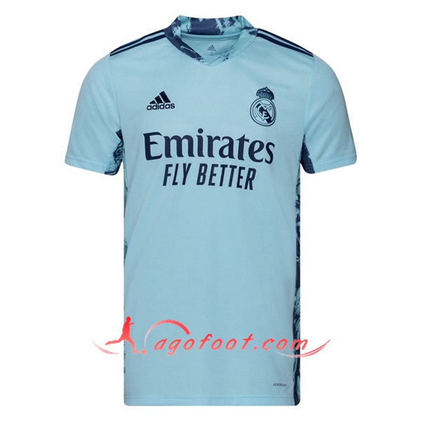 Maillot de Foot Real Madrid Gardien de But Bleu Floqué 20/21
