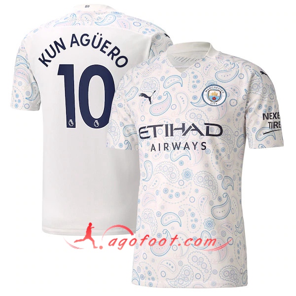 Maillot Foot Manchester City (Agüero 10) Third Floqué 20/21