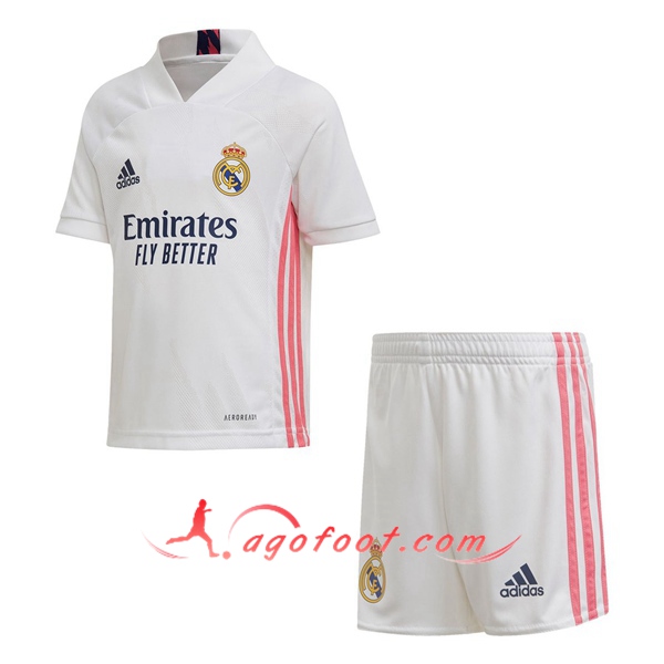 Nouveaux Ensemble Maillots Foot Real Madrid Enfant Domicile Personnalisé 20/21