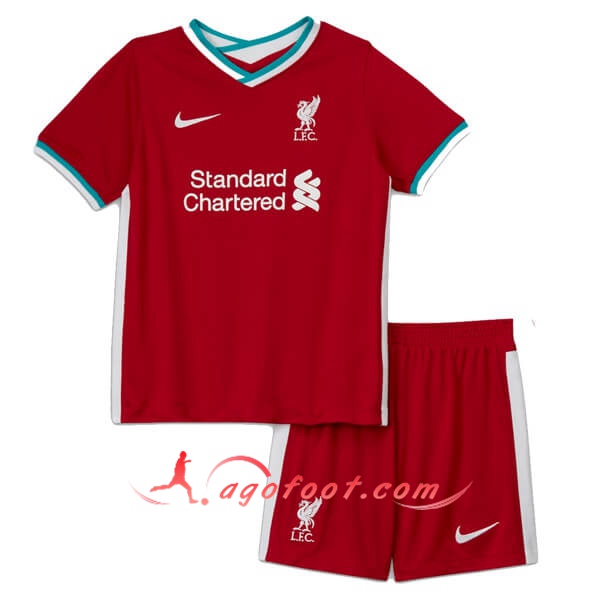 Nouveaux Ensemble Maillots Foot FC Liverpool Enfant Domicile Personnalisé 20/21