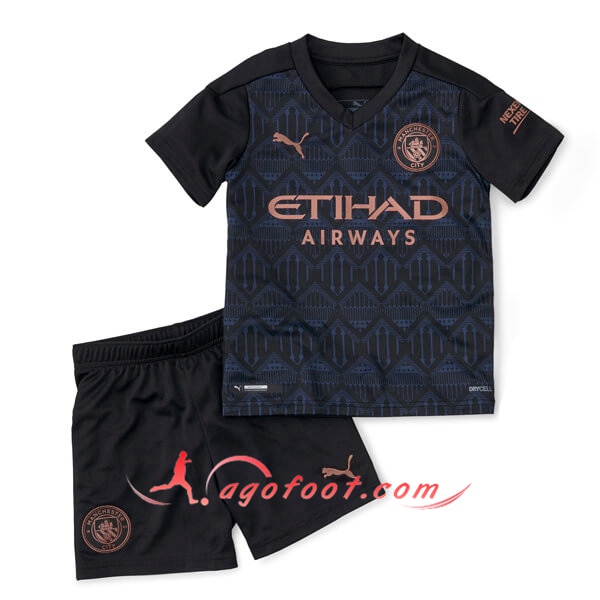 Nouveaux Ensemble Maillots Foot Manchester City Enfant Exterieur Personnalisé 20/21