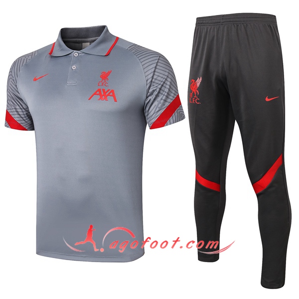 Ensemble Polo FC Liverpool + Pantalon Gris 20/21