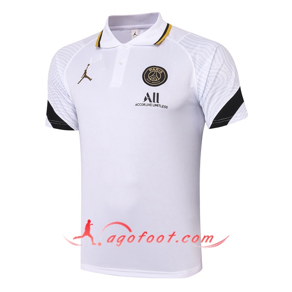 Polo Foot Paris PSG Blanc 20/21