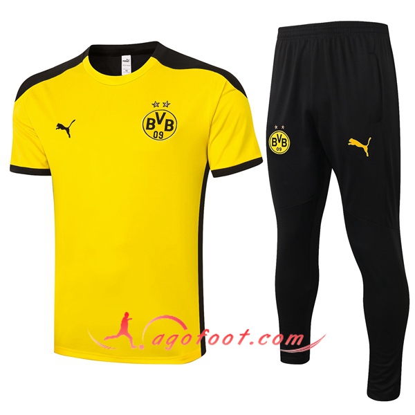 Ensemble Training T-Shirts Dortmund BVB + Pantalon Jaune 20/21