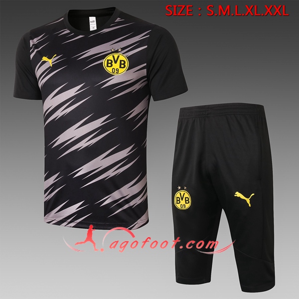 Ensemble Training T-Shirts Dortmund BVB + Pantalon 3/4 Noir 20/21