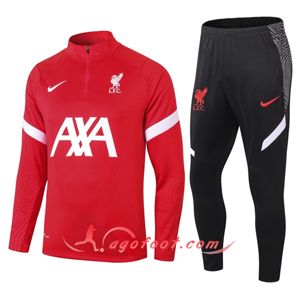 Ensemble Survetement de Foot FC Liverpool Rouge 20/21