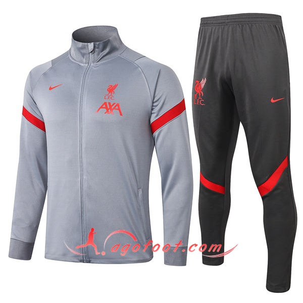 Ensemble Survetement de Foot - Veste FC Liverpool Gris 20/21