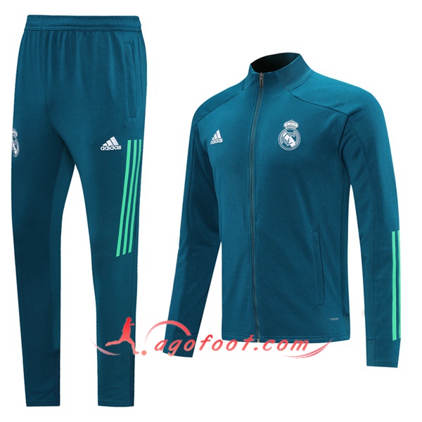 Ensemble Survetement de Foot - Veste Real Madrid Bleu 20/21
