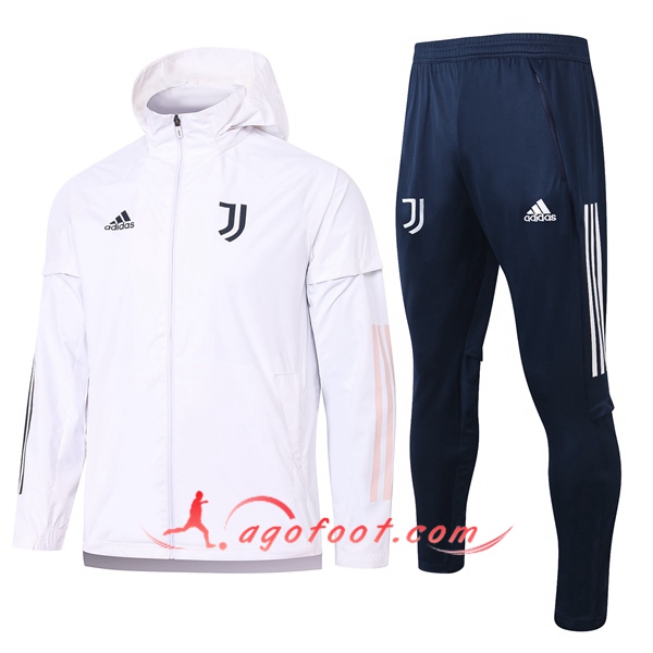Coupe-Vent Survetement de Foot Juventus Blanc 20/21