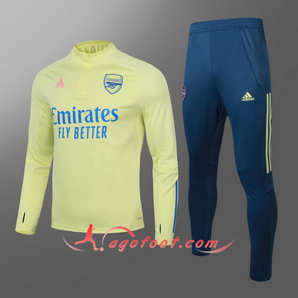 Nouveau Survetement de Foot Arsenal Enfant Jaune 20/21