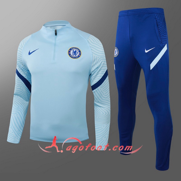 Nouveau Survetement de Foot FC Chelsea Enfant Bleu 20/21
