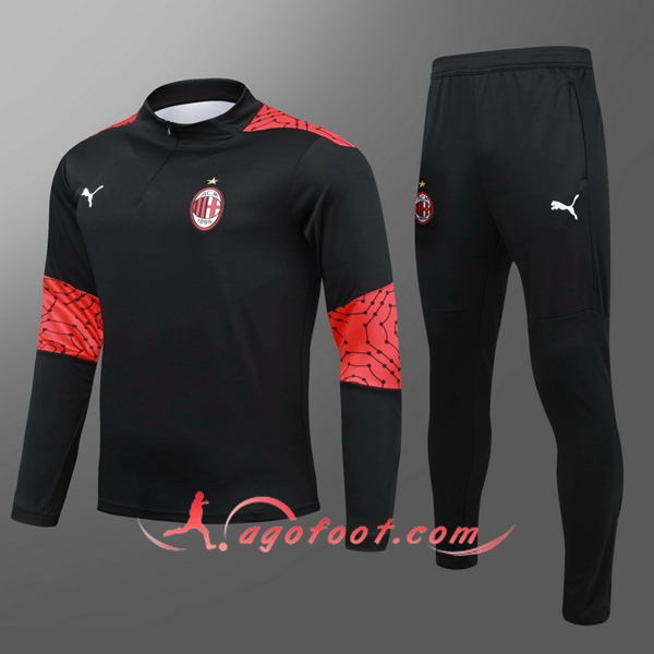 Nouveau Survetement de Foot Milan AC Enfant Noir 20/21