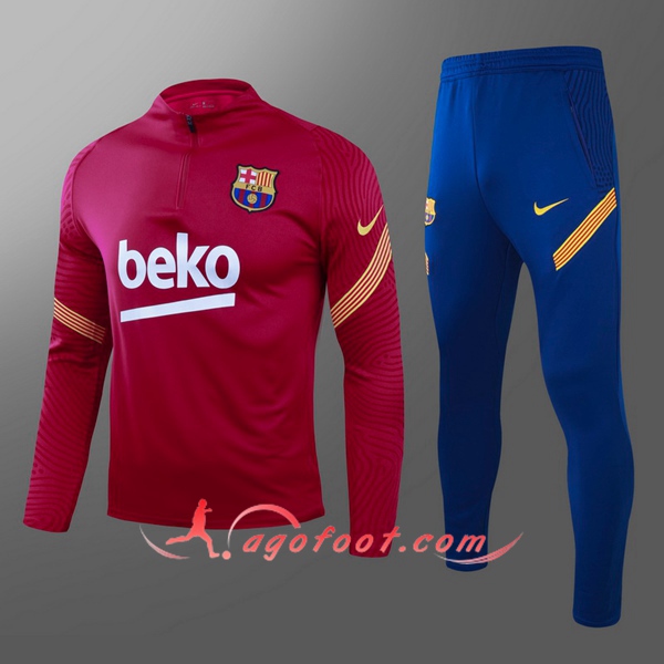 Nouveau Survetement Foot - Veste FC Barcelone Enfant Rouge 20/21