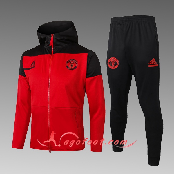Veste A Capuche Survetement Foot Manchester United Enfant Rouge 20/21