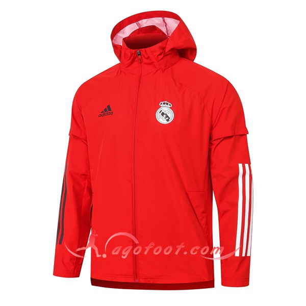 Nouveau Coupe-Vent Real Madrid Rouge 20/21