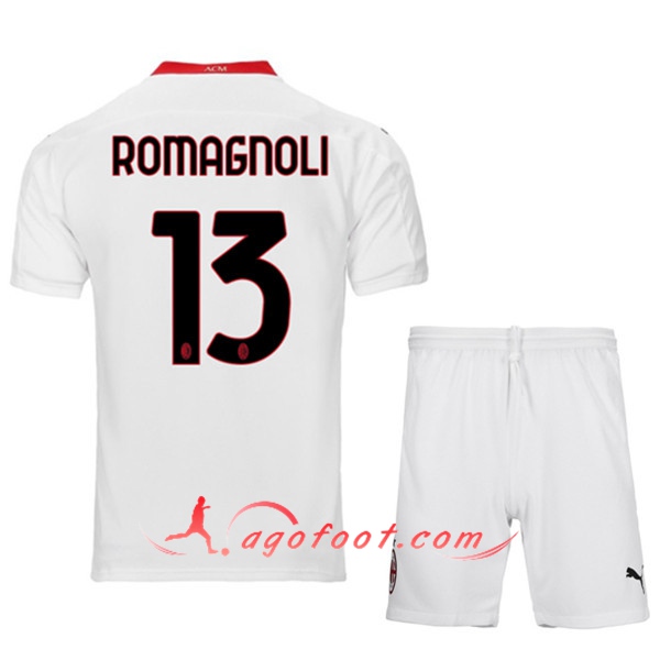 Maillot de Foot Milan AC (ROMAGNOLI 13) Enfants Exterieur 20/21