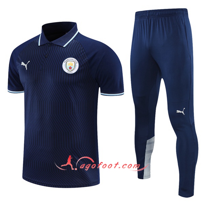 Ensemble Polo Manchester City + Pantalon Bleu Marin 2021/2022