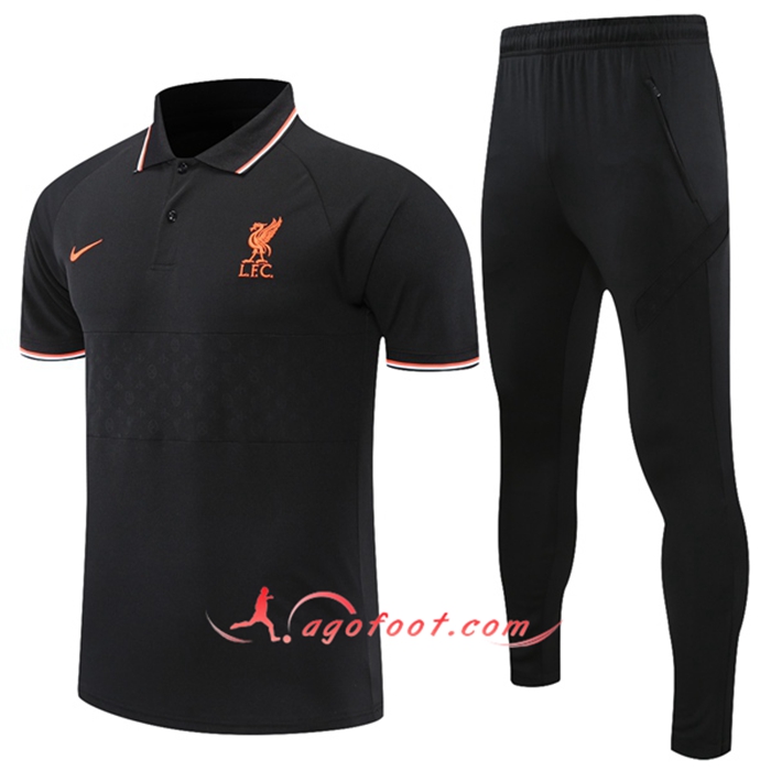Ensemble Polo FC Liverpool + Pantalon Noir/Blanc/Rouge 2021/2022
