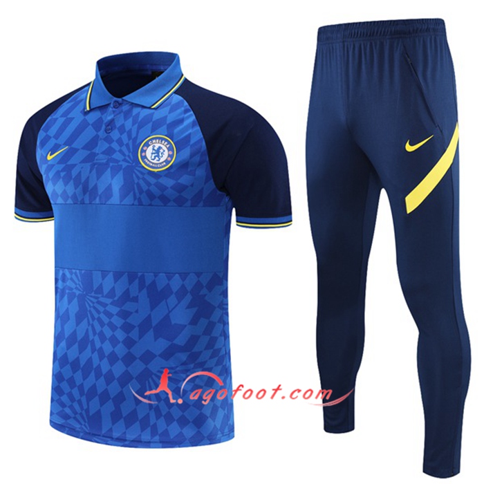 Ensemble Polo FC Chelsea + Pantalon Bleu/Noir 2021/2022