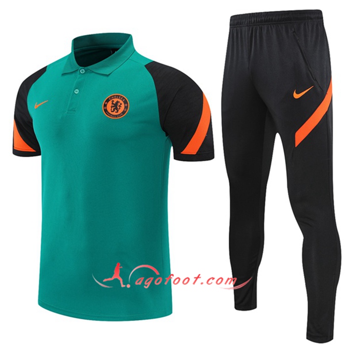 Ensemble Polo FC Chelsea + Pantalon Noir/Vert 2021/2022