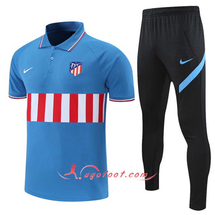 Ensemble Polo Atletico Madrid + Pantalon Bleu/Rouge/Blanc 2021/2022