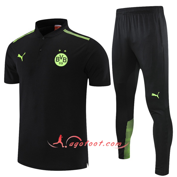 Ensemble Polo Dortmund BVB + Pantalon Noir/Vert 2021/2022