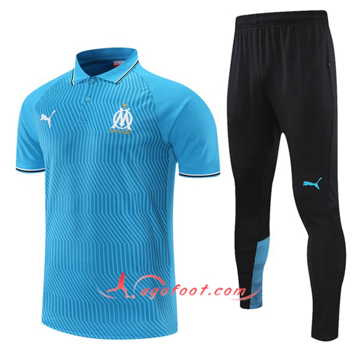 Ensemble Polo Marseille OM + Pantalon Bleu/Gris 2021/2022