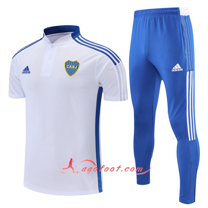 Ensemble Polo Boca Juniors + Pantalon Blanc/Bleu 2021/2022