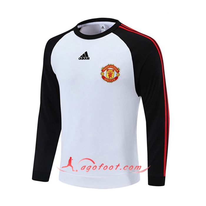 Sweatshirt Training Manchester United Blanc/Noir 2021/2022