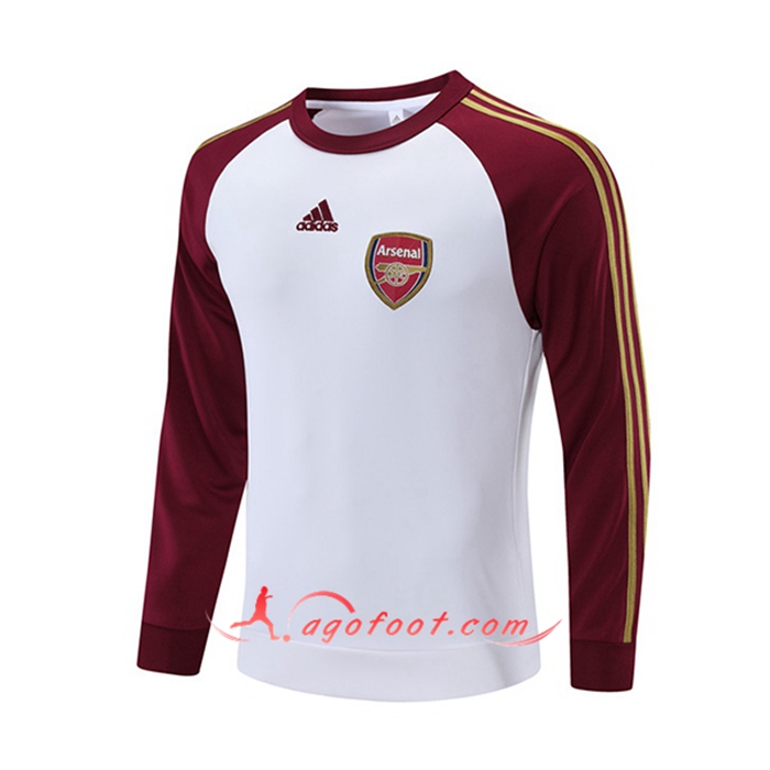 Sweatshirt Training FC Arsenal Blanc/Rouge 2021/2022