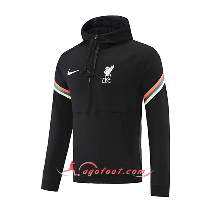 Sweatshirt Training Capuche FC Liverpool Blanc/Noir 2021/2022