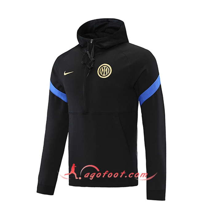 Sweatshirt Training Capuche Inter Milan Noir/Bleu 2021/2022