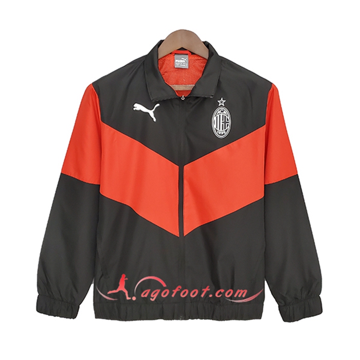 Coupe-Vent Milan AC Rouge/Noir 2021/2022