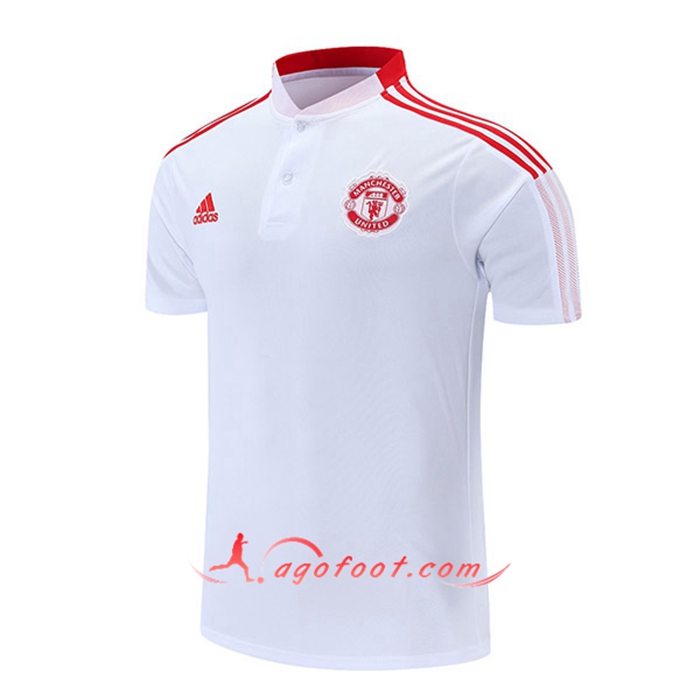 Polo Foot Manchester United Blanc/Rouge2021/2022