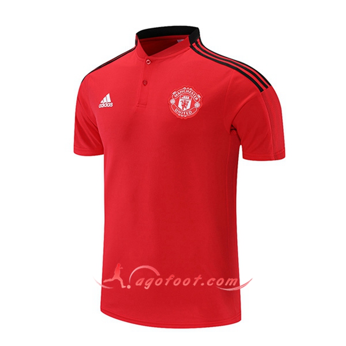 Polo Foot Manchester United Noir/Rouge 2021/2022