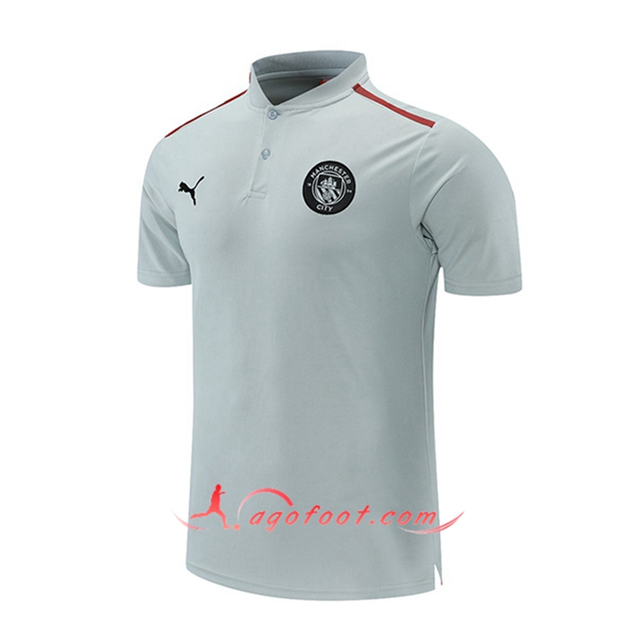 Polo Foot Manchester City Gris/Rouge 2021/2022