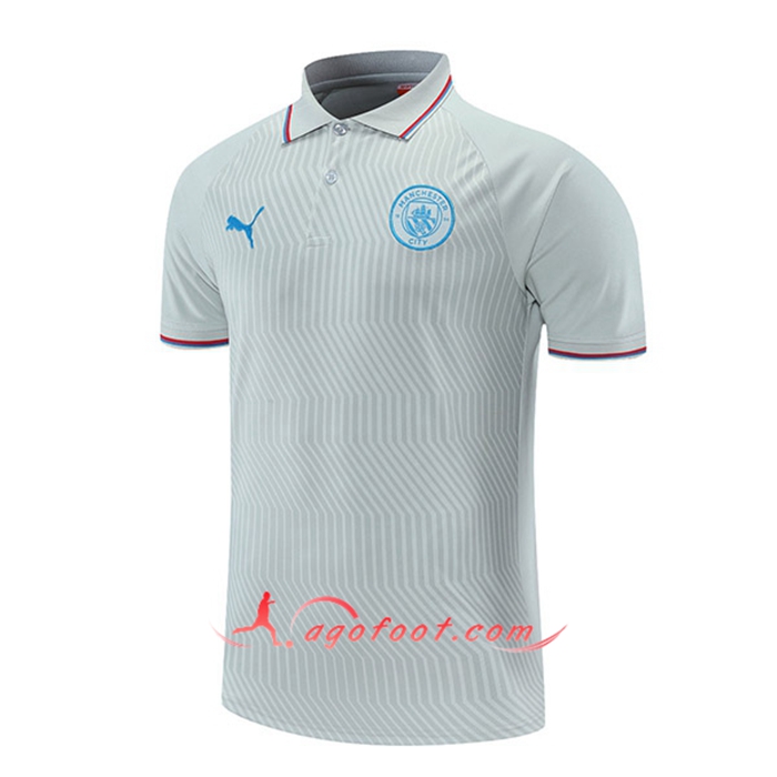 Polo Foot Manchester City Rouge/Gris 2021/2022