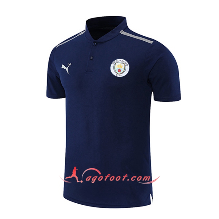 Polo Foot Manchester City Gris/Bleu Marin 2021/2022