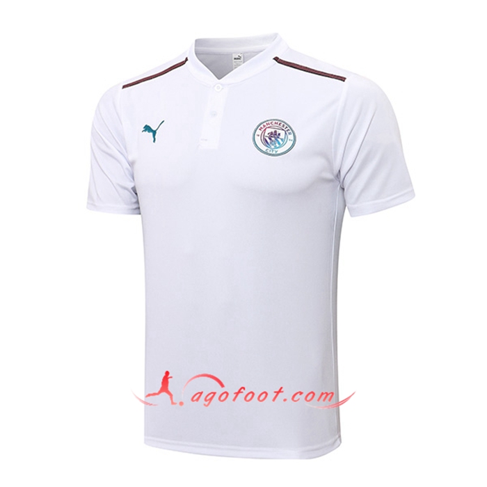 Polo Foot Manchester City Blanc 2021/2022