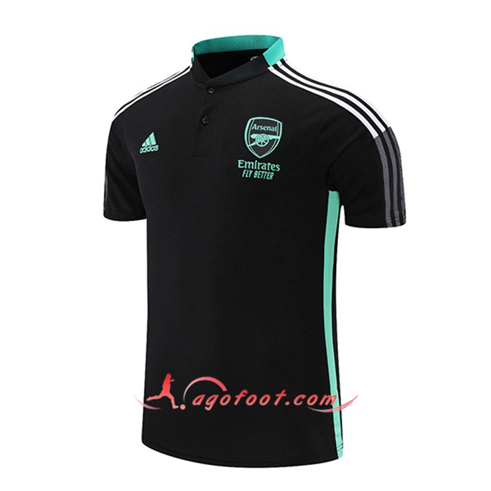 Polo Foot FC Arsenal Noir/Vert 2021/2022