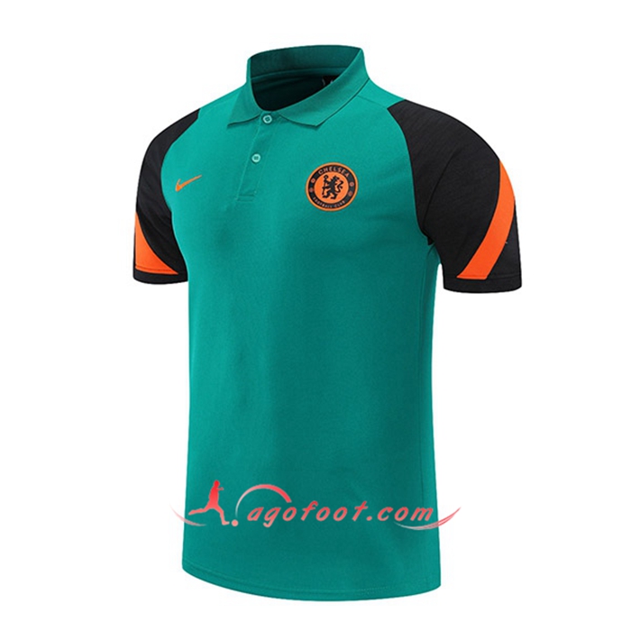 Polo Foot FC Chelsea Noir/Vert 2021/2022