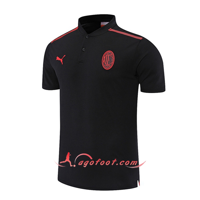 Polo Foot Milan AC Noir/Rouge 2021/2022 -01