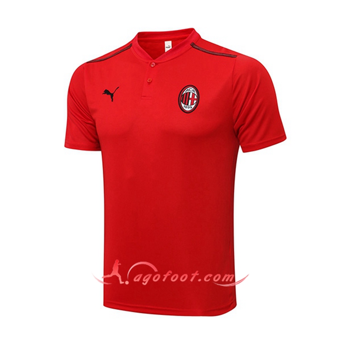 Polo Foot Milan AC Rouge/Noir 2021/2022