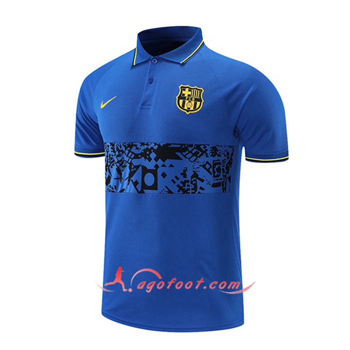 Polo Foot FC Barcelone Noir/Bleu 2021/2022 -01