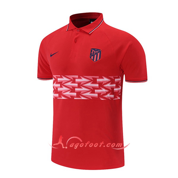 Polo Foot Atletico Madrid Blanc/Rouge 2021/2022