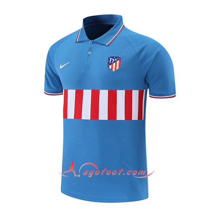 Polo Foot Atletico Madrid Bleu/Rouge/Blanc 2021/2022
