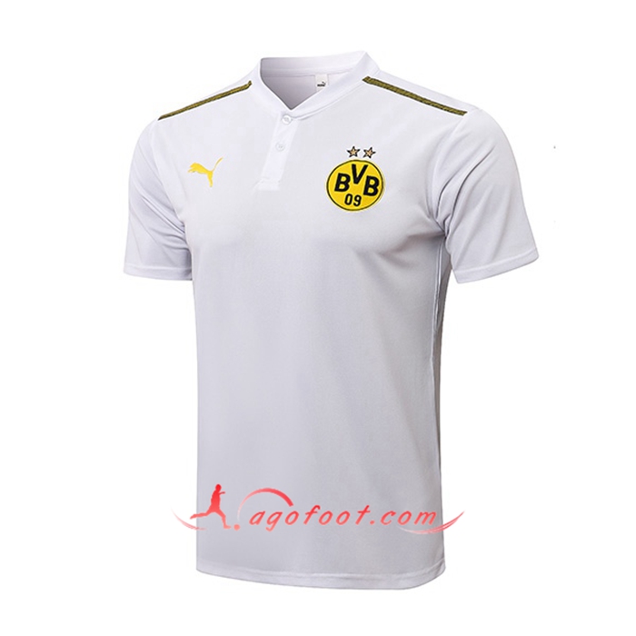 Polo Foot Dortmund BVB Blanc/Gris 2021/2022